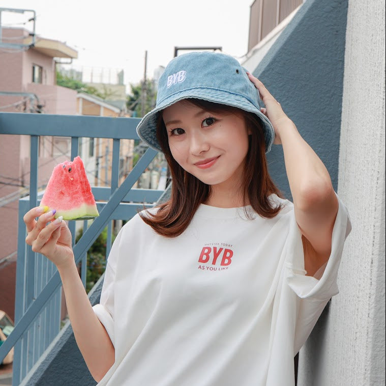 byb Logo Denim Bucket Hat