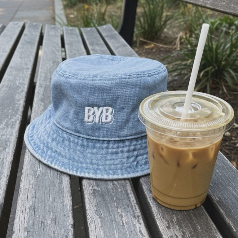 byb Logo Denim Bucket Hat